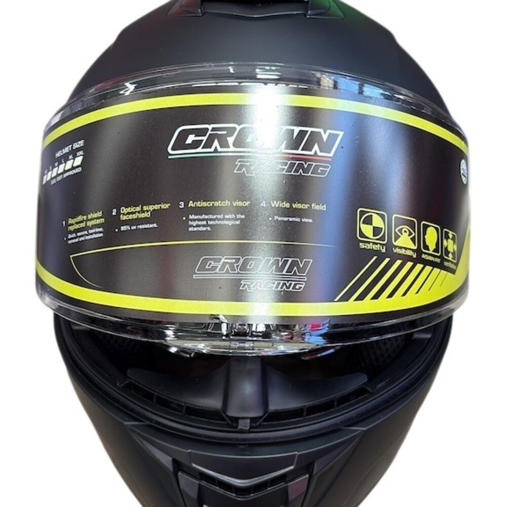 Sold-Crown Racing Modular Flip-Up Full Face Motorcycle Helmet XL Dual Visor
